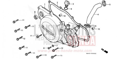 PANNEAU CARTER-MOTEUR D. (1) CR250RG de 1986
